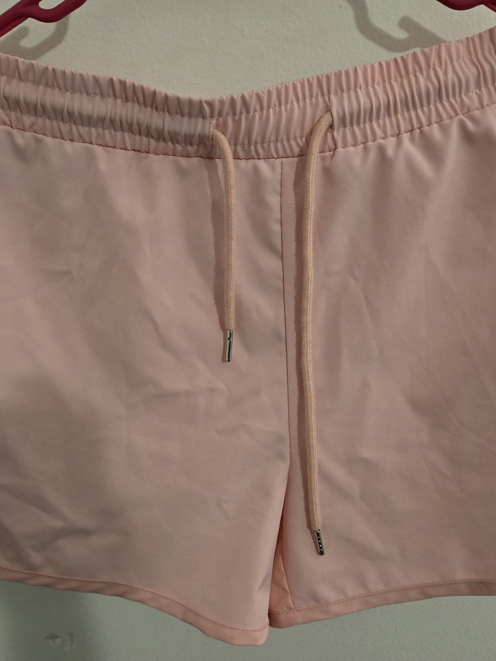 High-Waist Pink Drawstring Lounge Shorts for Women